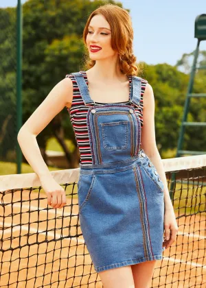 A Posh Picnic Denim Overall Jumper