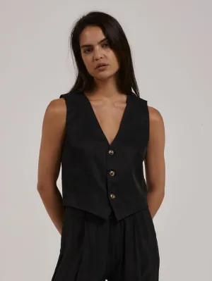 Agnes Cupro Vest - Black
