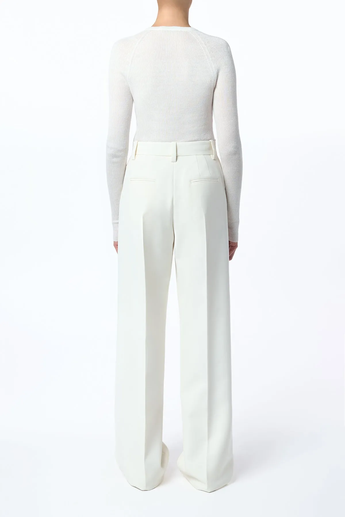 Anges Knit Henley in Ivory Cashmere Silk with Hemp