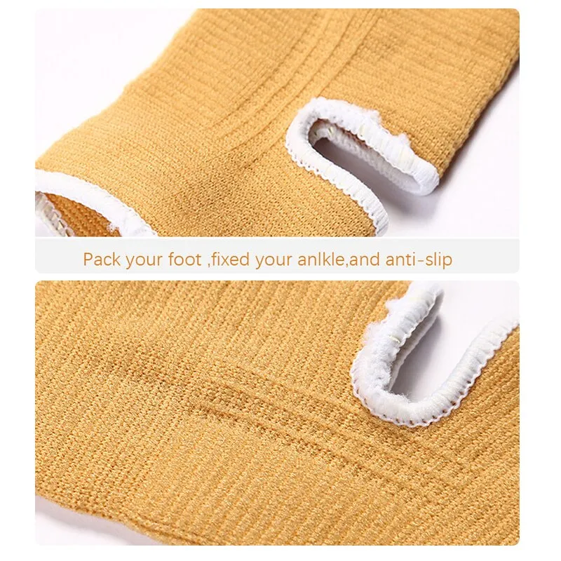 Ankle Support Compression Foot Elastic Bandage Wrap Sleeve Brace Kitting Ankle Protector Sports Relief Pain nakefit tobilleras (Khaki)