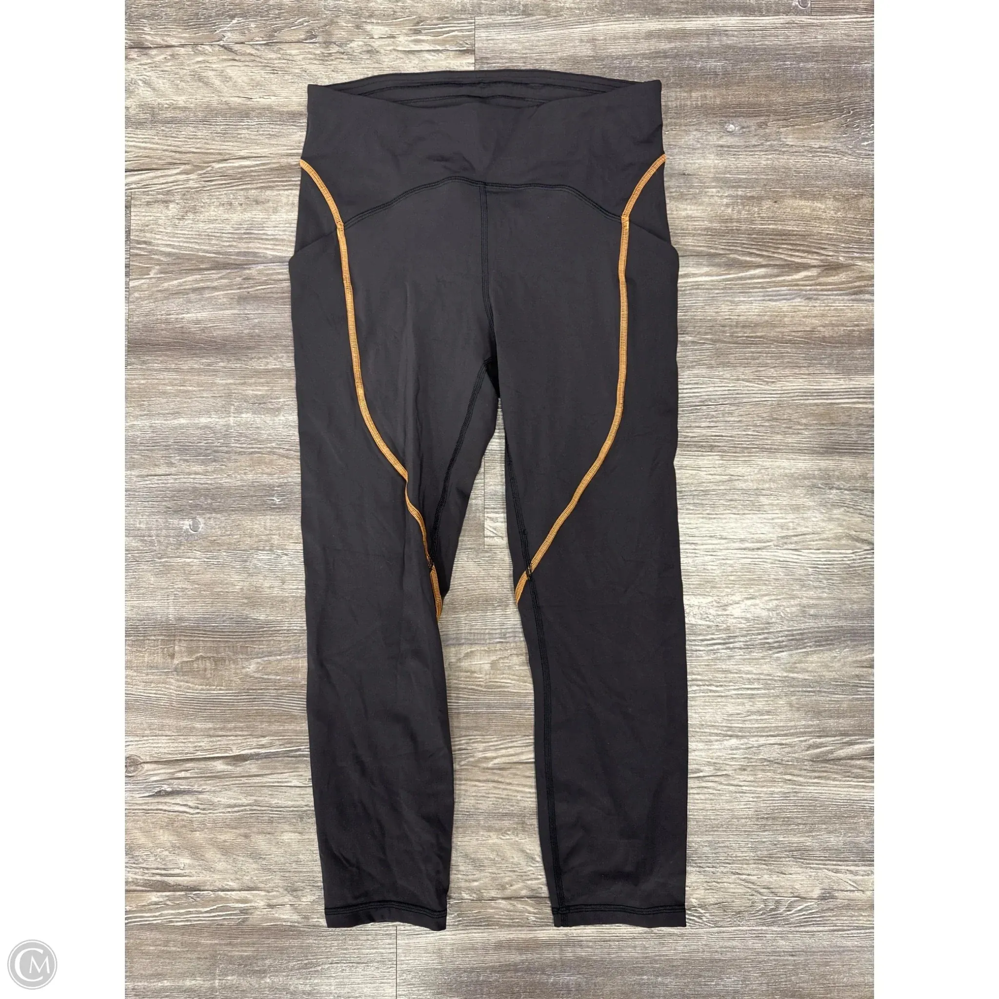 Athletic Leggings By Lululemon In Grey & Orange, Size: 8