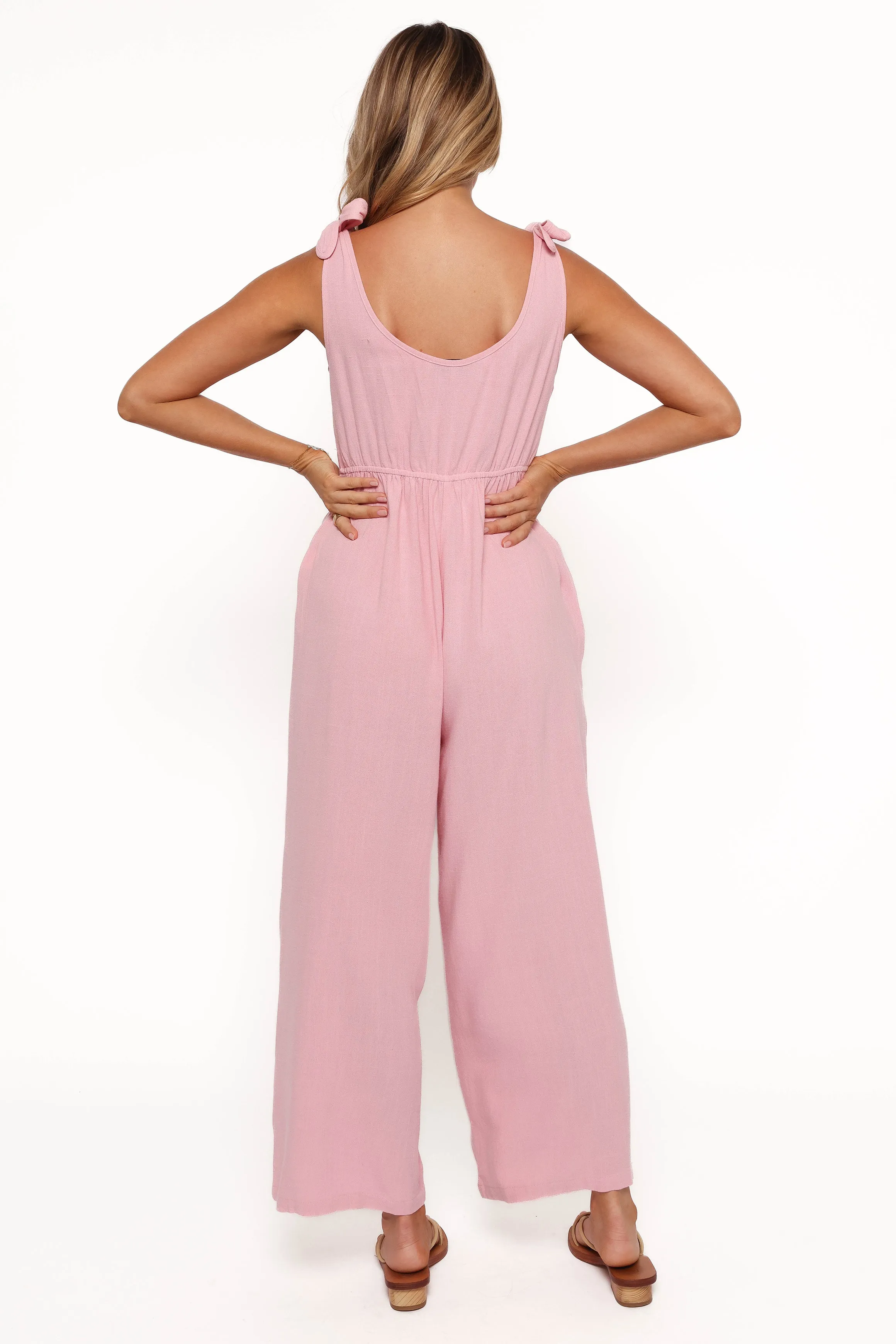 Ayla Linen Jumpsuit - Pale Pink