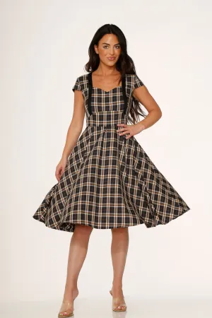 Black Plaid Swing Dress