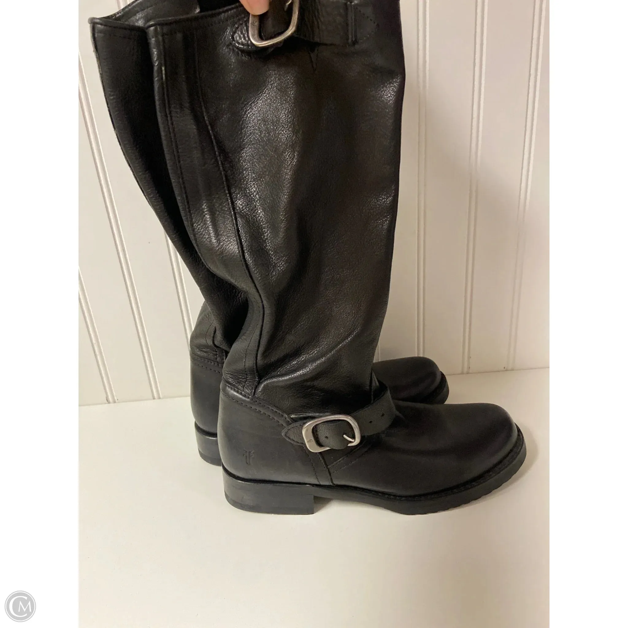 Boots Designer By Frye In Black, Size: 6