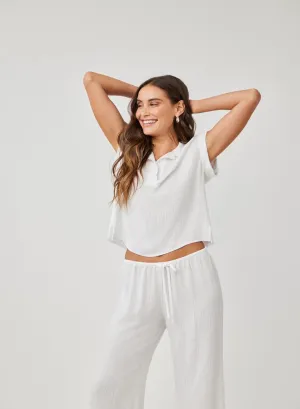 Cap Sleeve Pullover - White