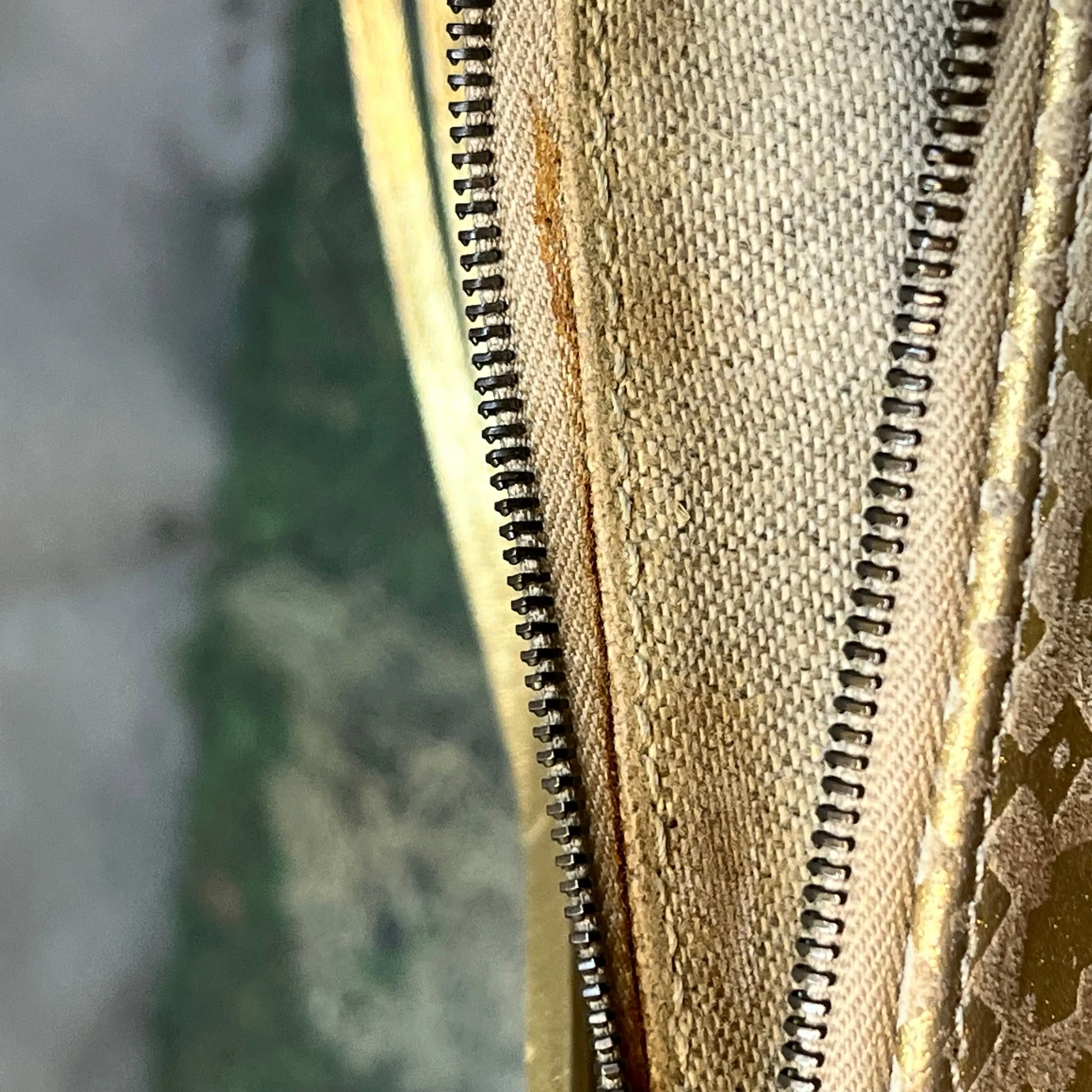 CELINE Metallic Gold Suede Leather Vintage Shoulder Bag