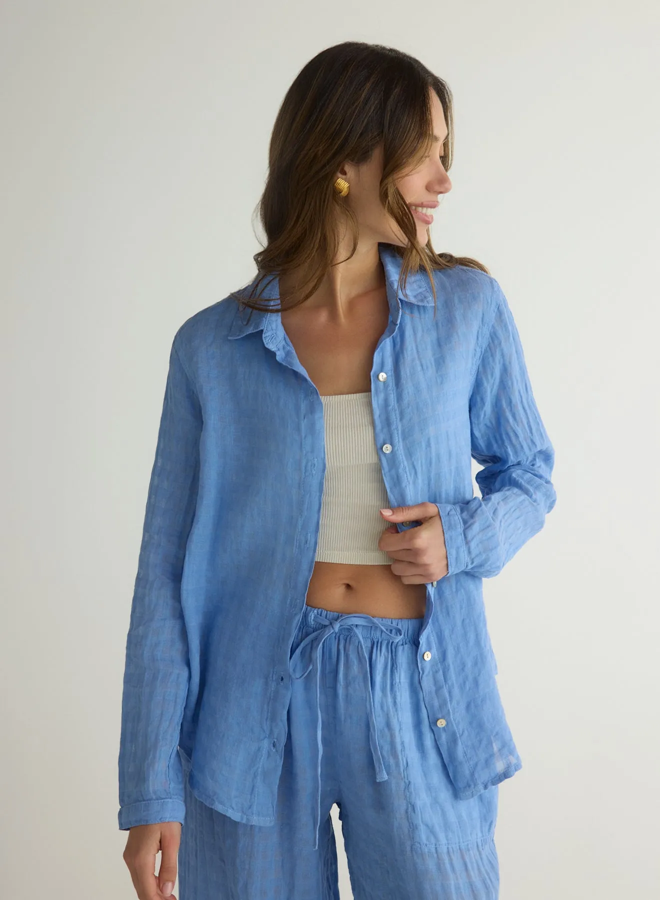Clean Front Button Down - Riviera Blue