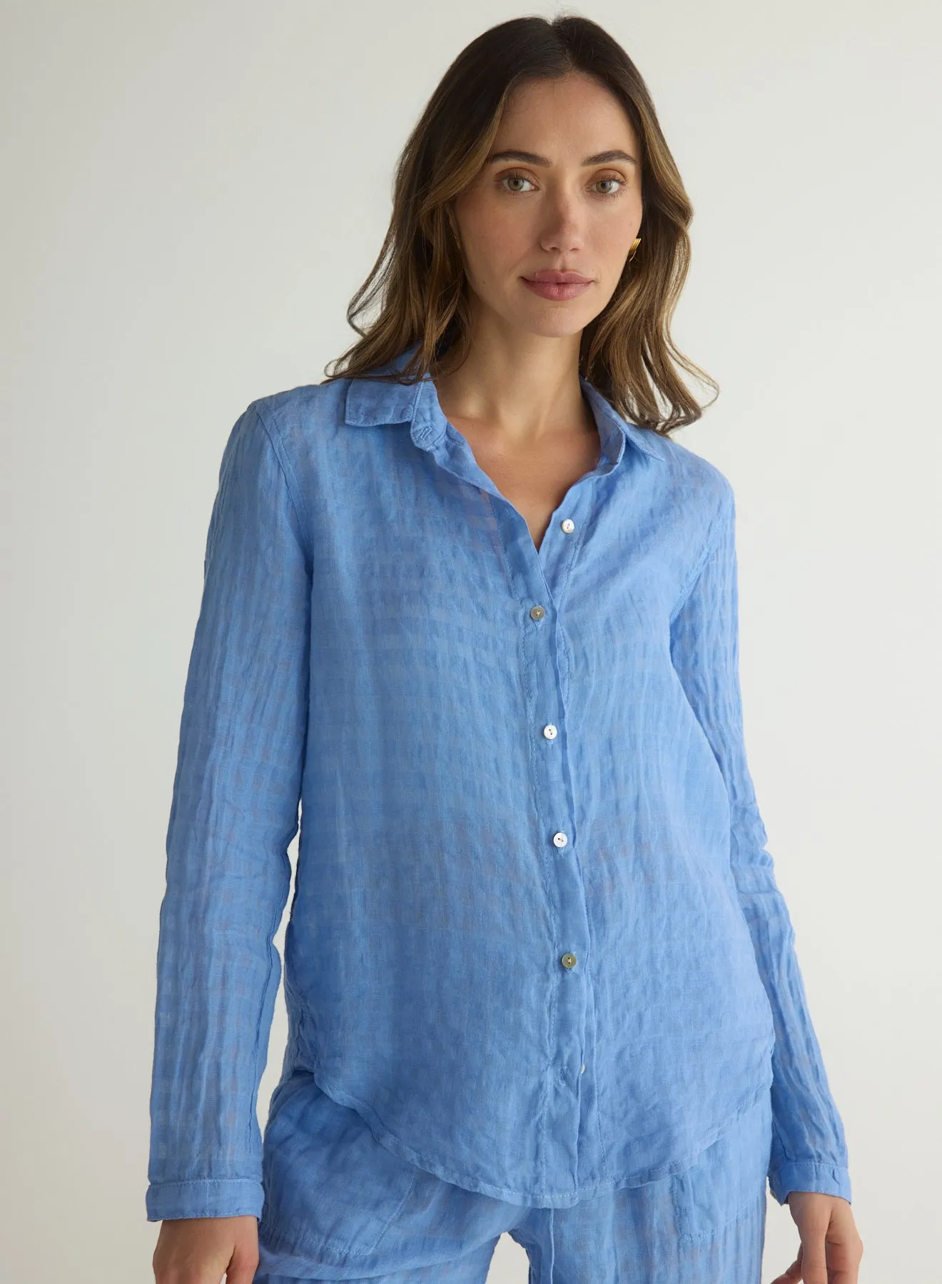 Clean Front Button Down - Riviera Blue