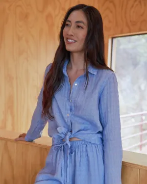 Clean Front Button Down - Riviera Blue