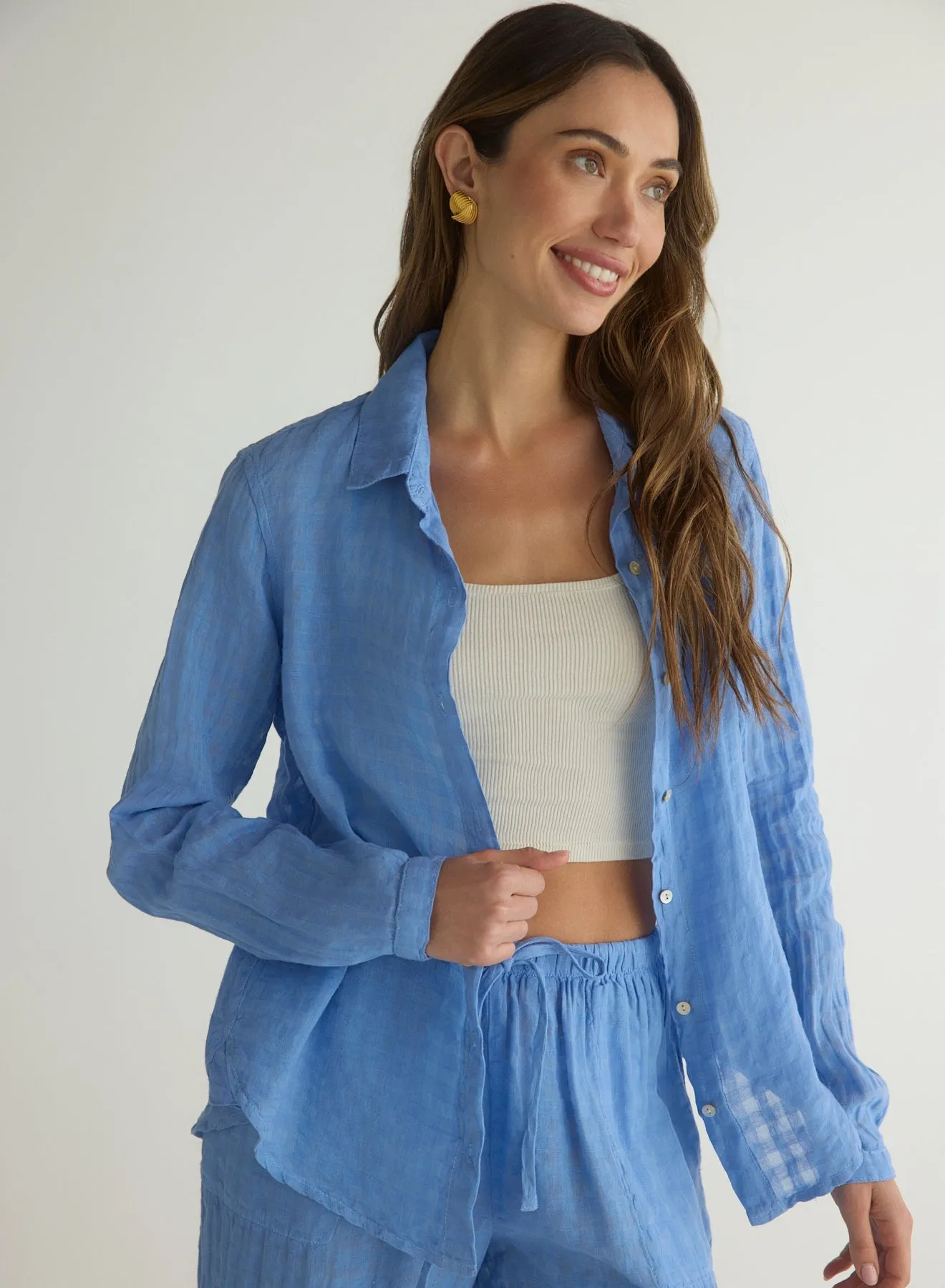 Clean Front Button Down - Riviera Blue