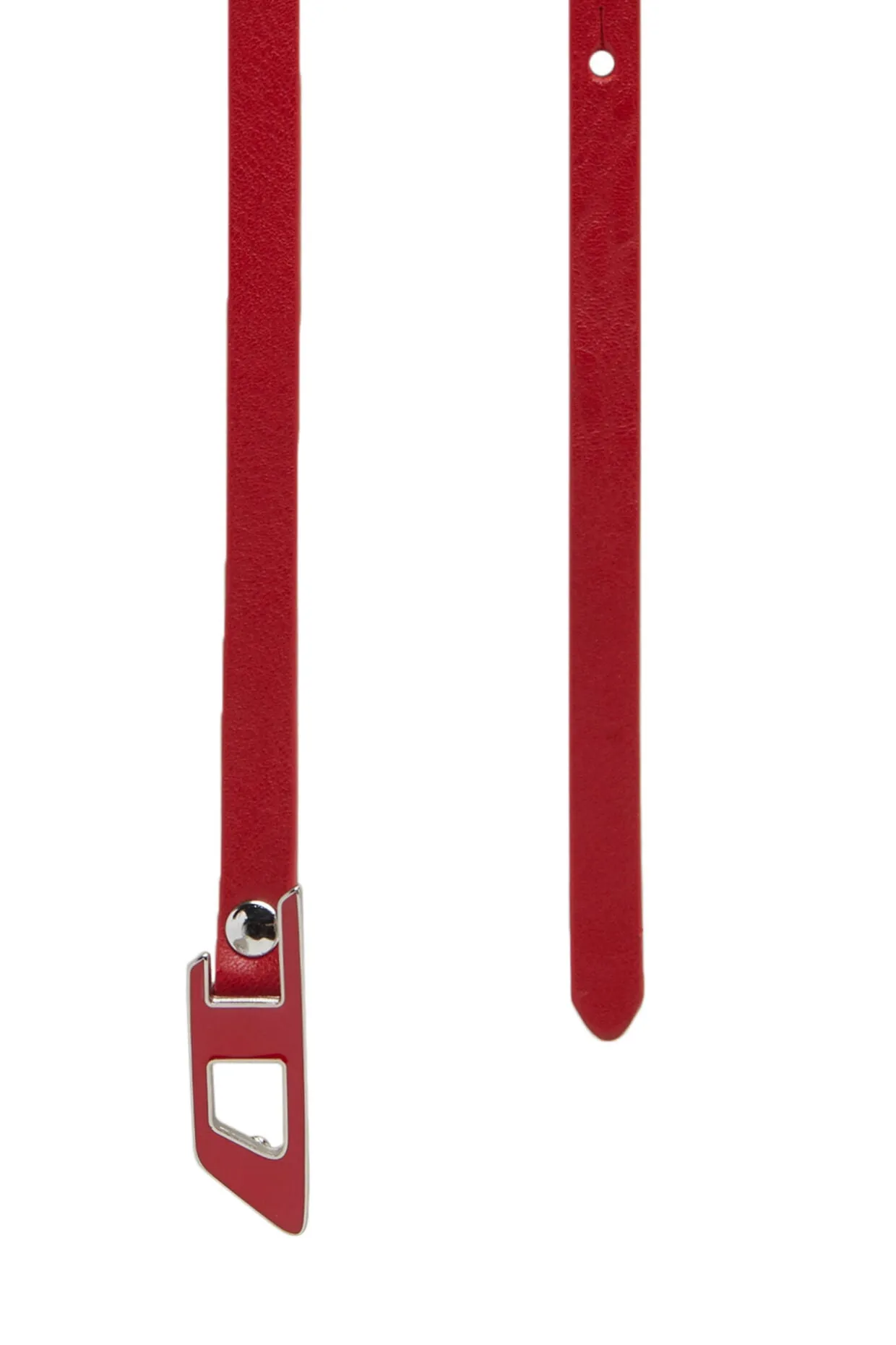 Diesel Women's B-dlogo 10 Slim Double-wrap Leather Belt Fiery Red