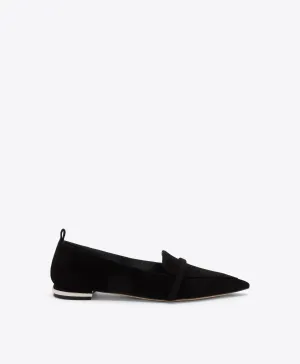Dora Black Suede Loafers