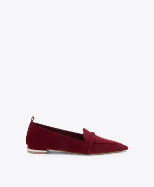 Dora Red Suede Loafers