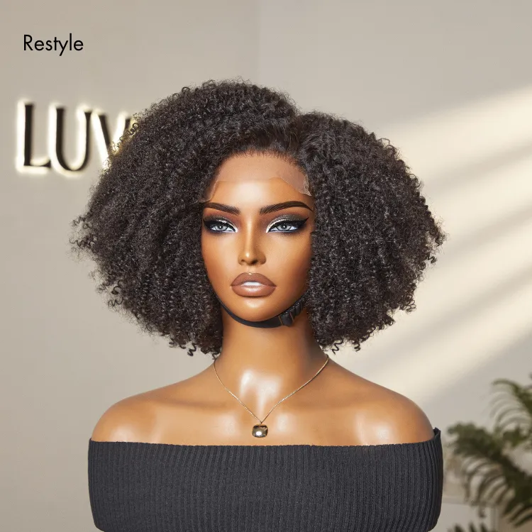Go Natural Ease | Breathable Cap Natural Bouncy Fluffy Jerry Curl Glueless 5x5 Closure Lace Wig Ready to Go