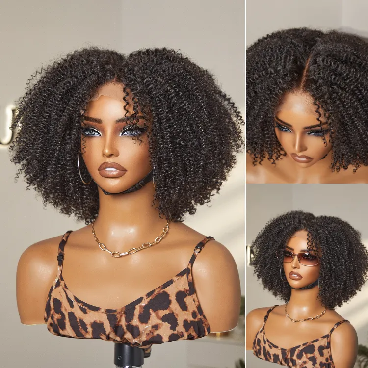 Go Natural Ease | Breathable Cap Natural Bouncy Fluffy Jerry Curl Glueless 5x5 Closure Lace Wig Ready to Go