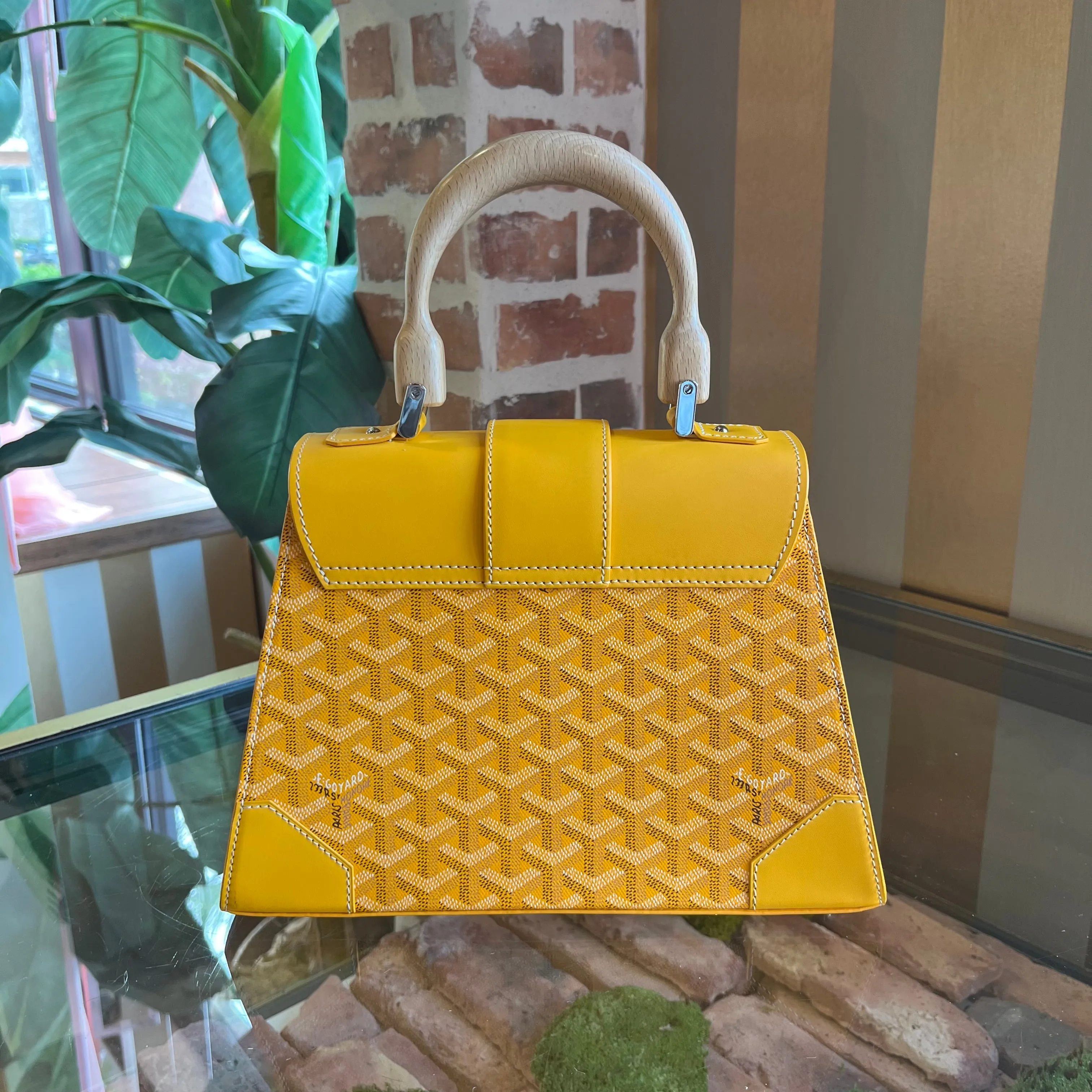 GOYARD Saïgon PM Yellow Top Handle Bag