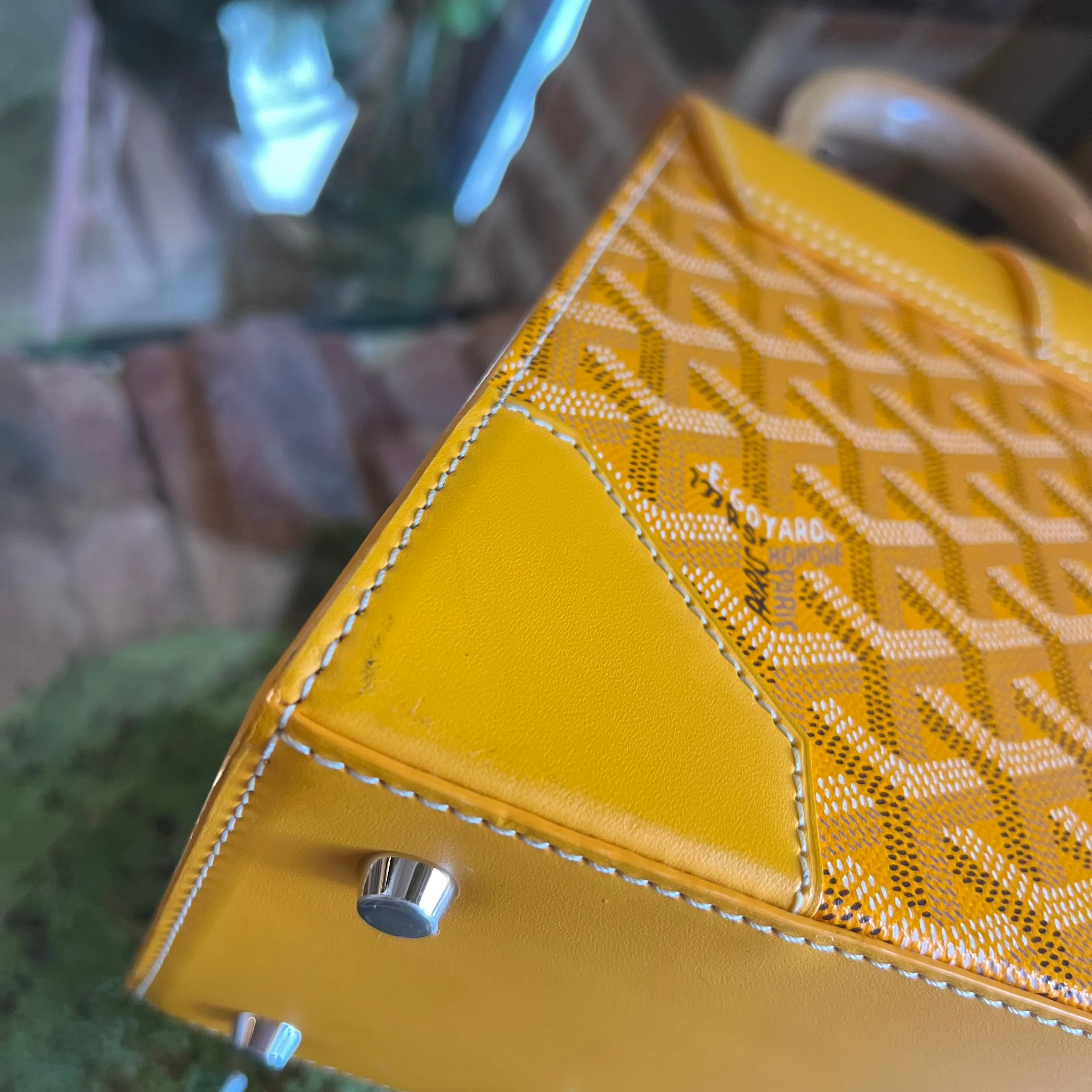 GOYARD Saïgon PM Yellow Top Handle Bag