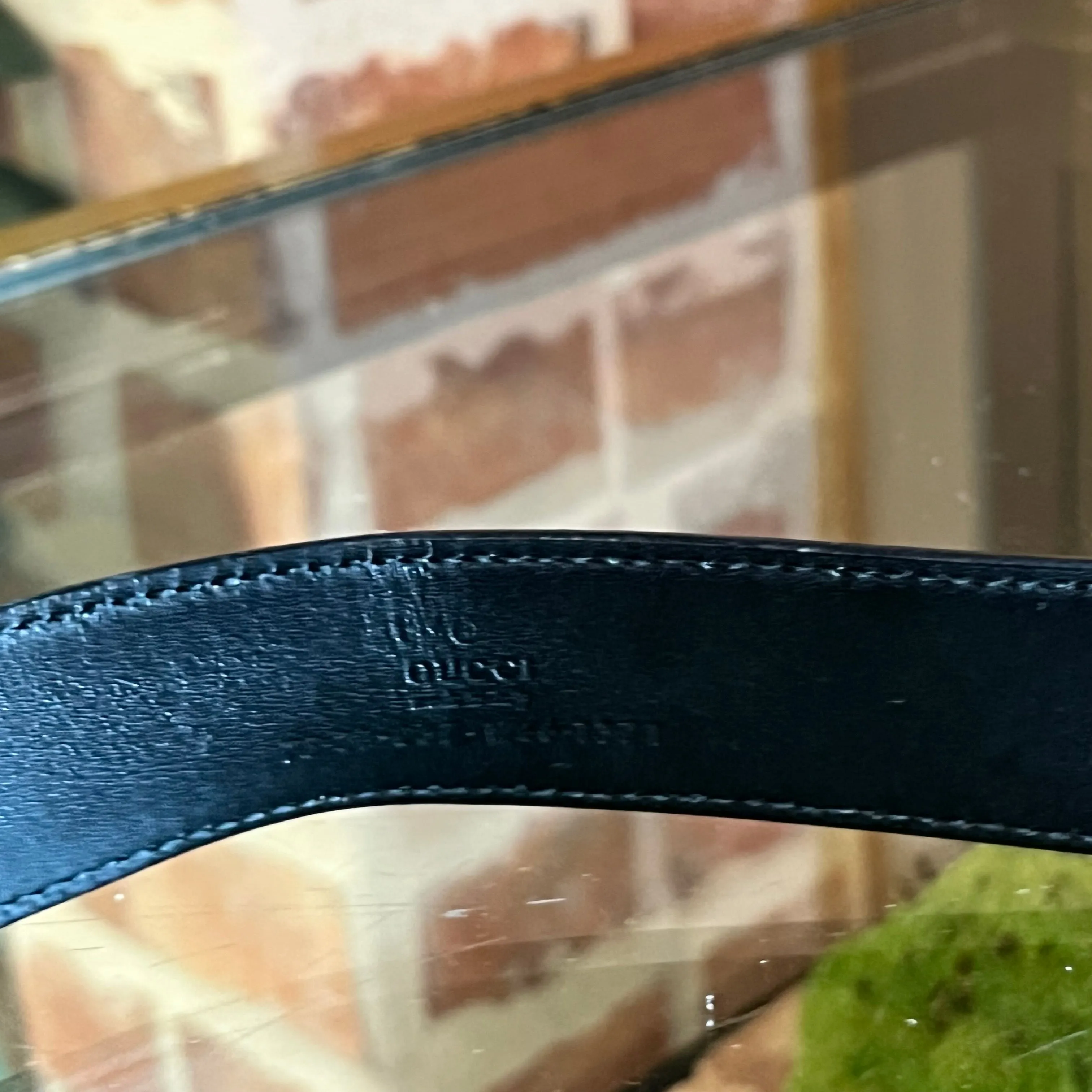GUCCI Interlocking G Monogram Canvas Leather Belt SZ75/30(2US)
