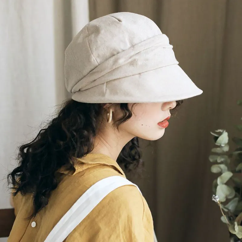 Hat female spring and summer Korean style art casual duck tongue beret