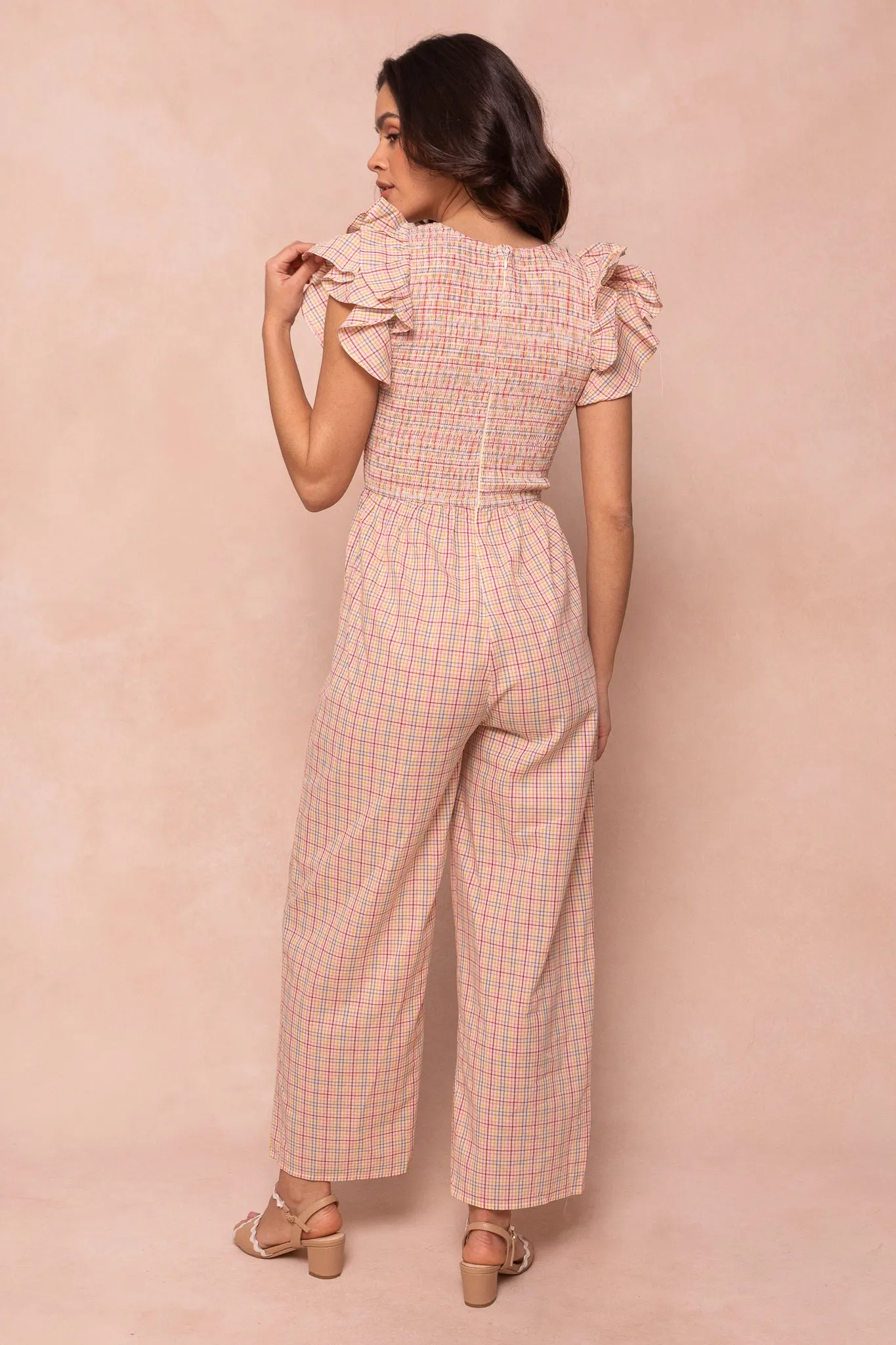 Hattie Jumpsuit in Multicolor Gingham