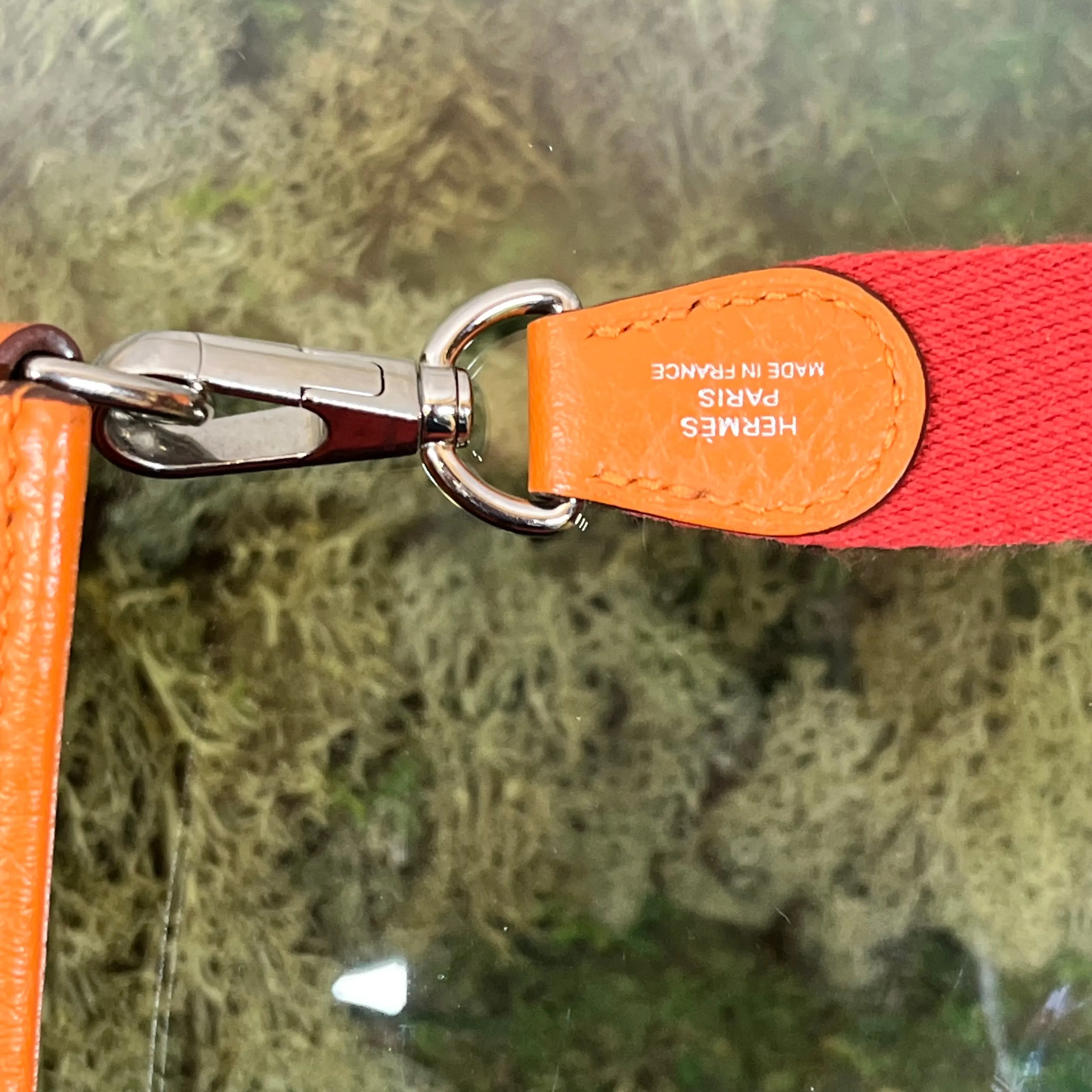 HERMES Evelyne TPM Orange Clemence Crossbody Bag