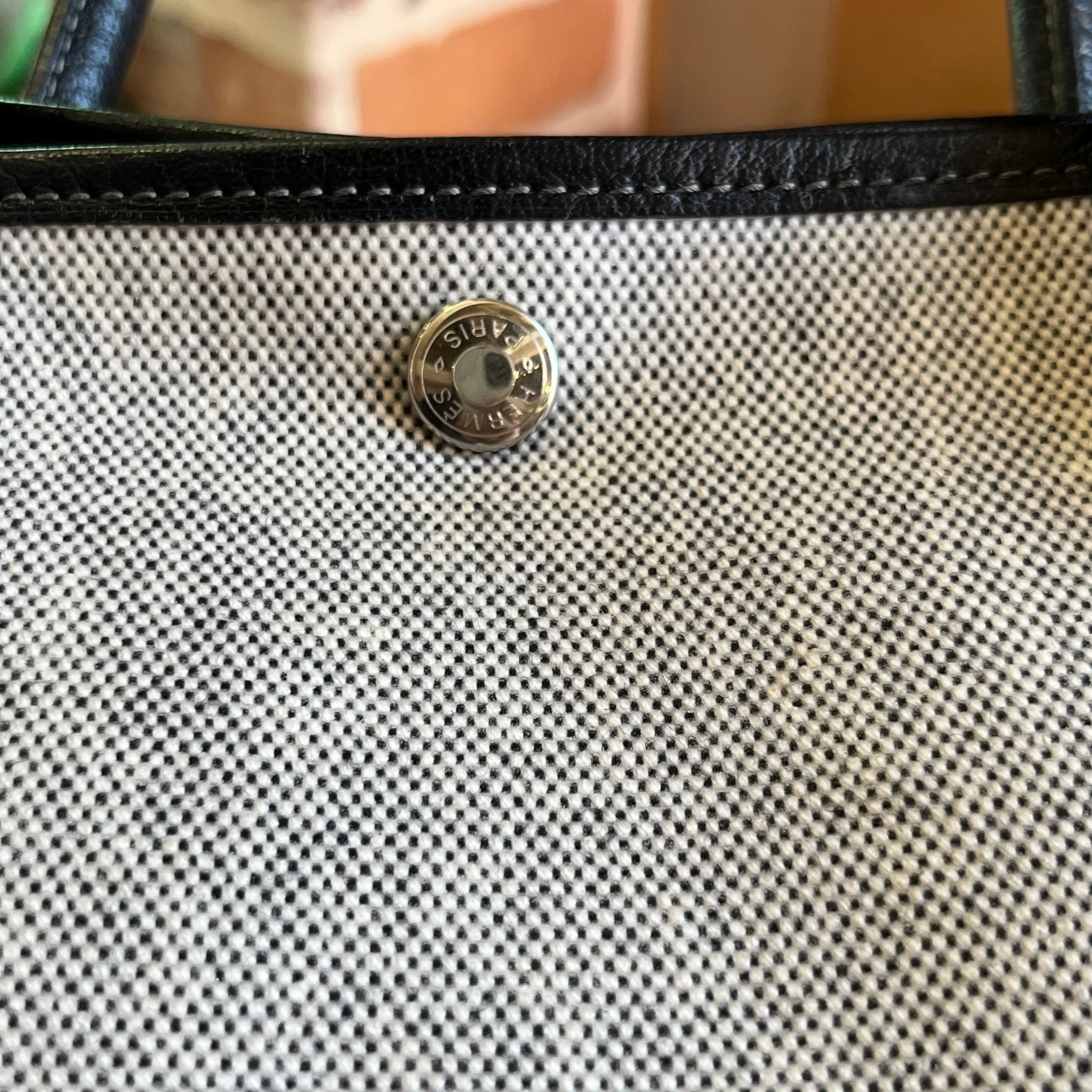 HERMES Garden Party 36 Buffle Skipper Toile Tote Bag DIA293