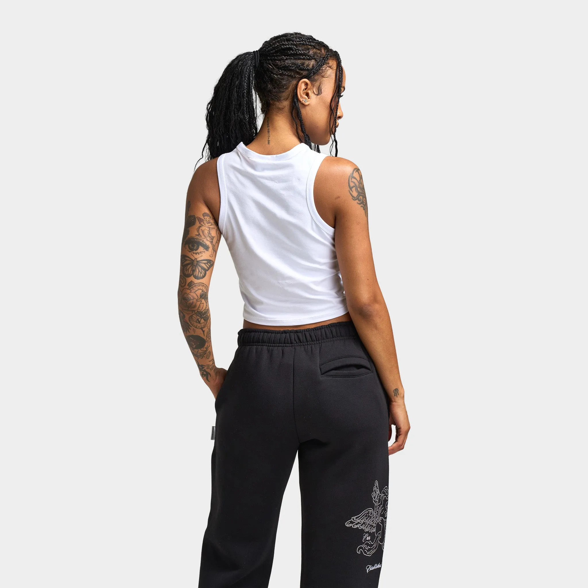 Hoodrich Women's Cosy Racer Tank Top White / Oxford Tan