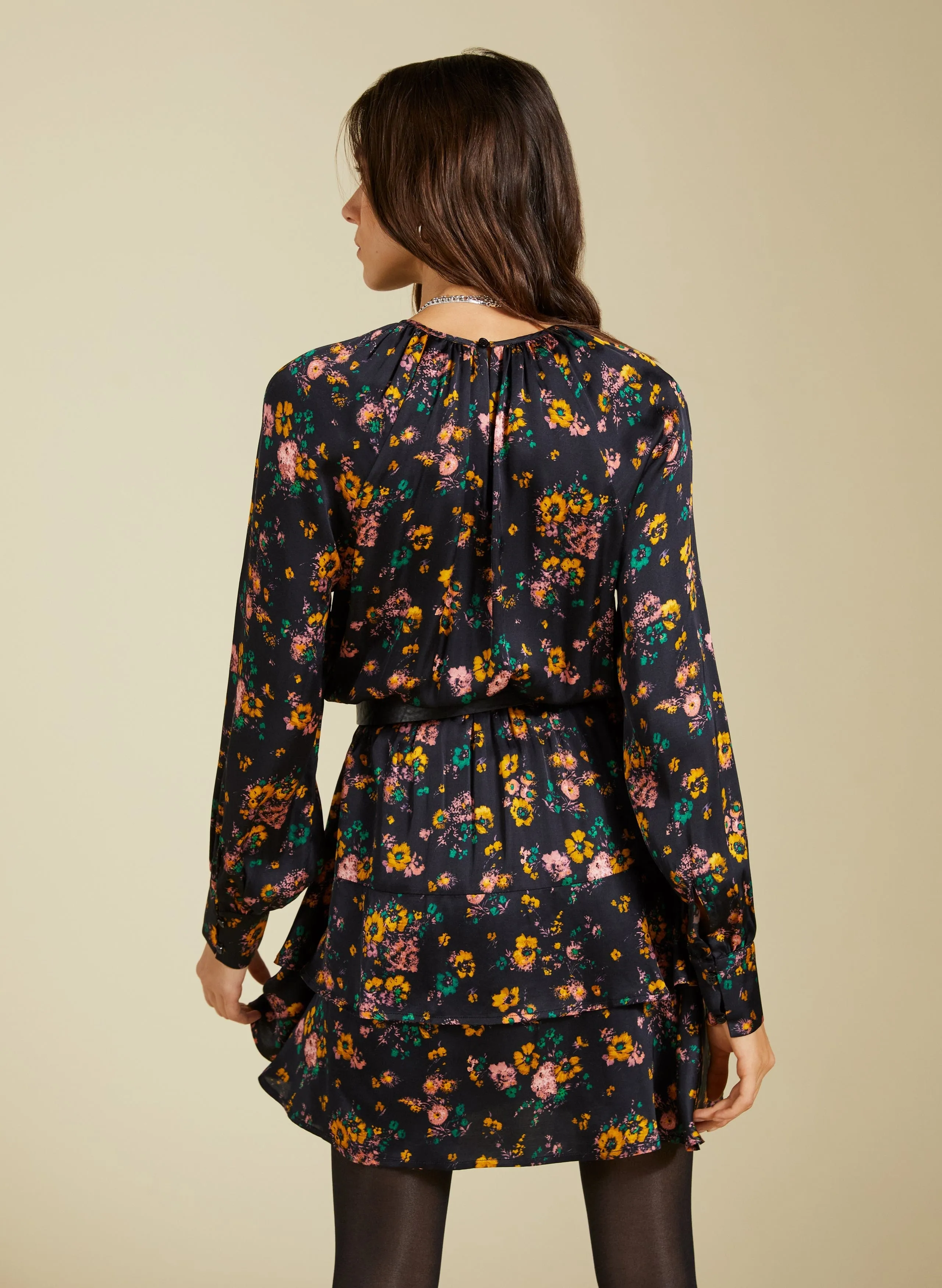 Isolde LENZING™ ECOVERO™ Printed Mini Dress | Black Vintage Floral