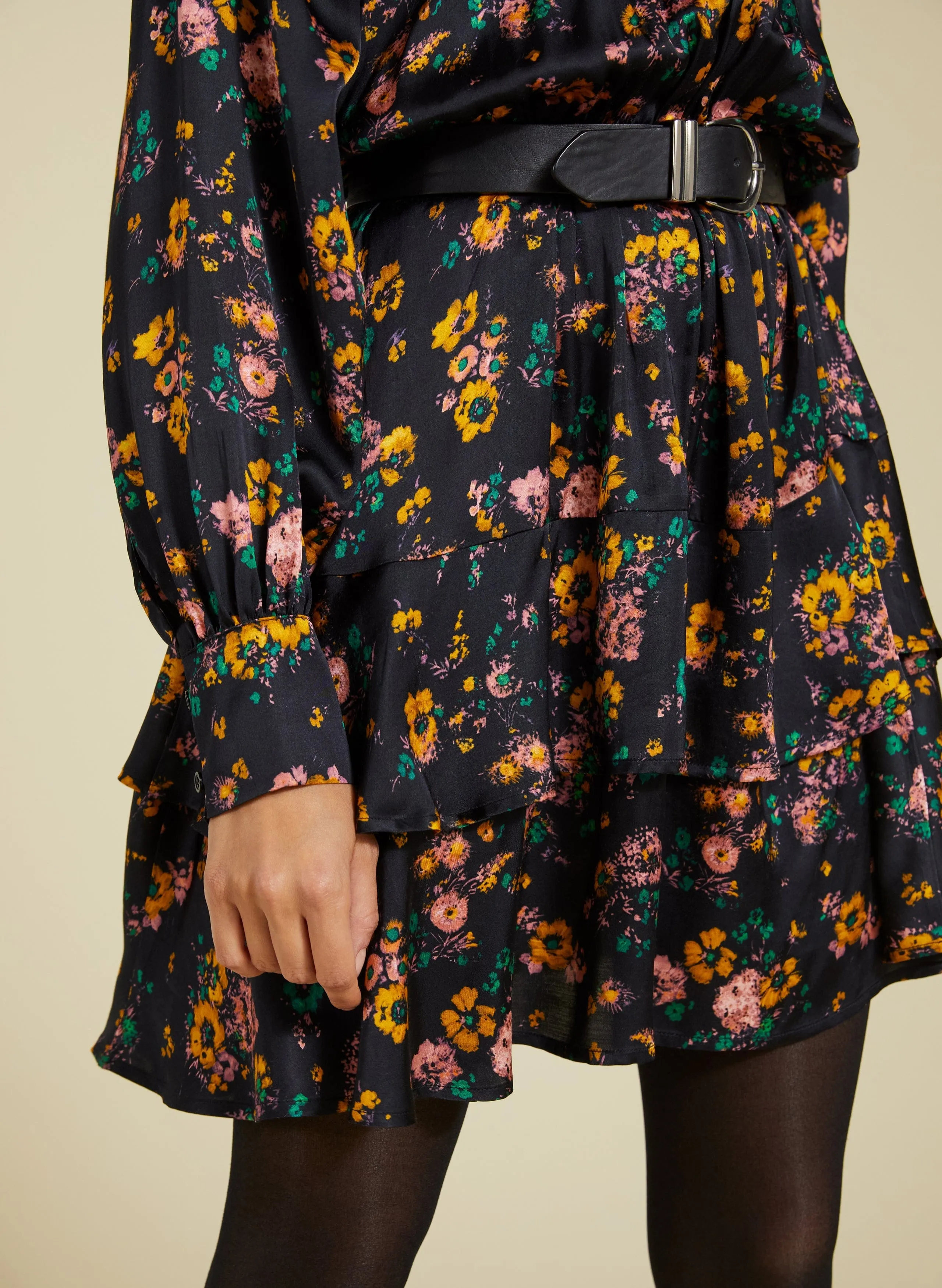 Isolde LENZING™ ECOVERO™ Printed Mini Dress | Black Vintage Floral