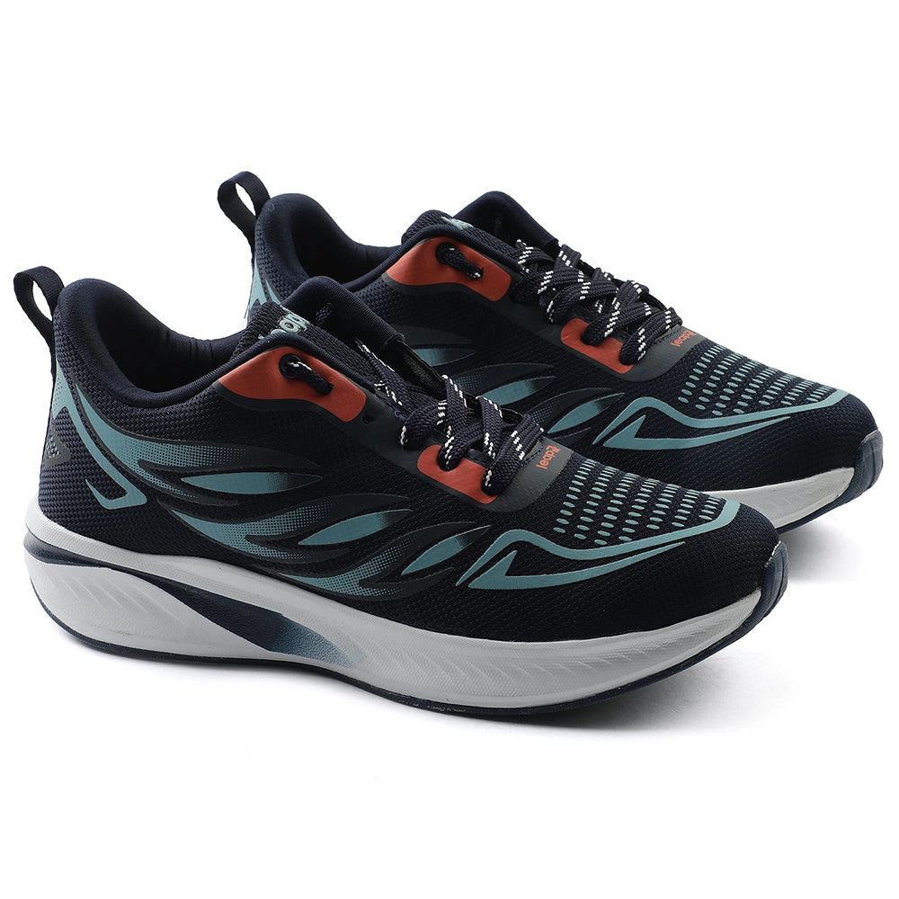 Leap7x Navy Blue Sports Lacing Running Shoes For Men CASIO By Liberty