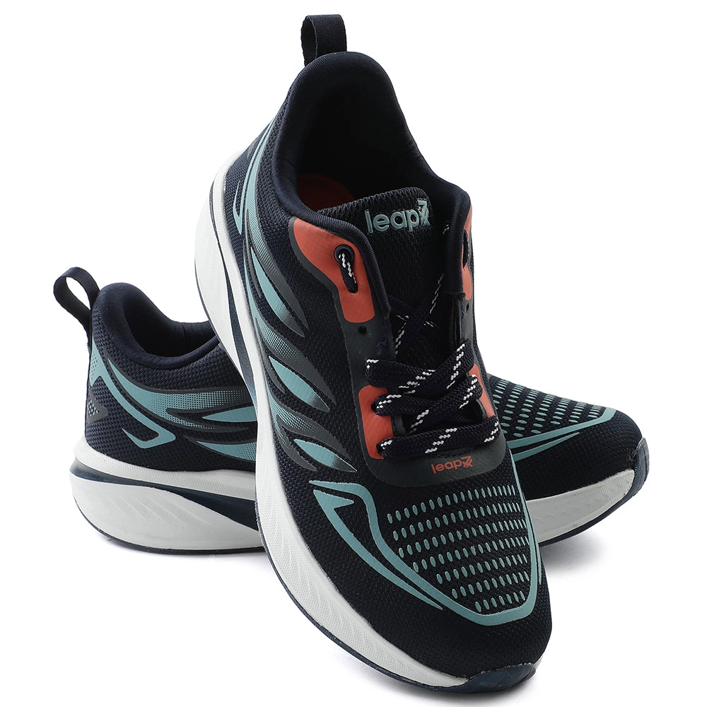 Leap7x Navy Blue Sports Lacing Running Shoes For Men CASIO By Liberty
