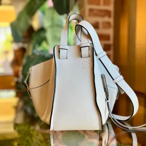 LOEWE White Leather Hammock 2 Way Shoulder Bag