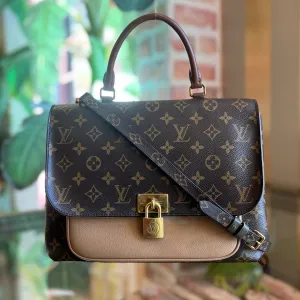 LOUIS VUITTON Marignan Beige Monogram Canvas Crossbody Bag