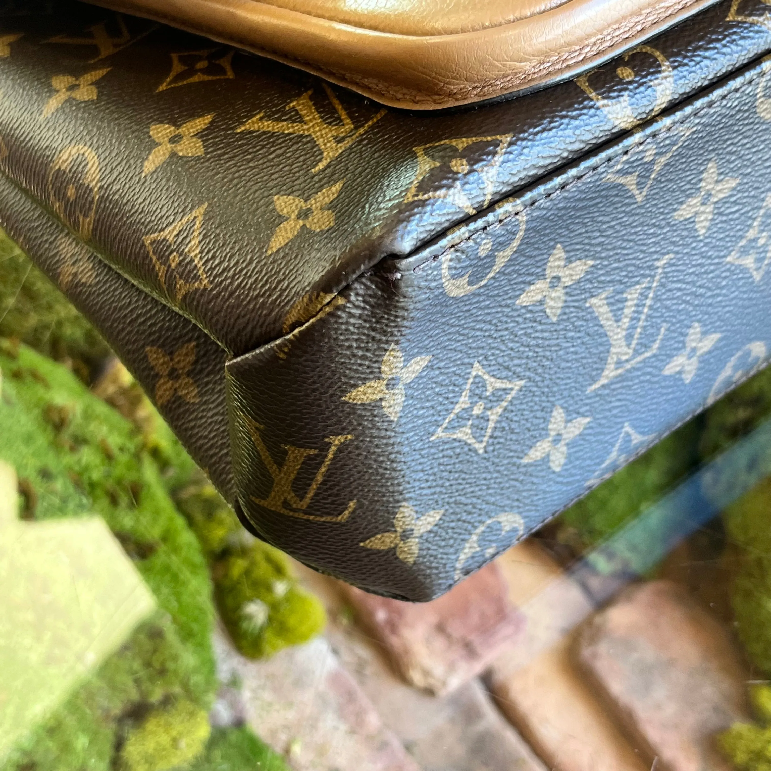 LOUIS VUITTON Marignan Beige Monogram Canvas Crossbody Bag