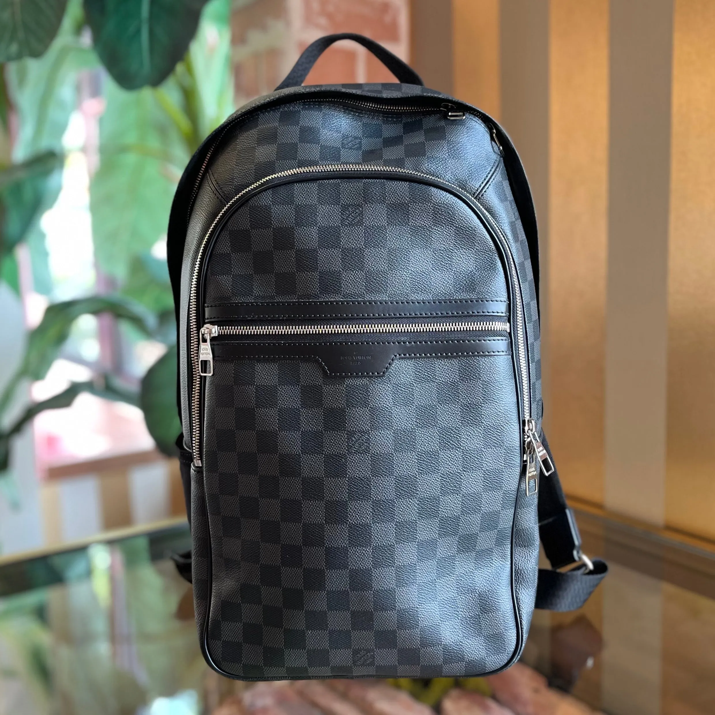 LOUIS VUITTON Michael Damier Graphite Canvas Backpack