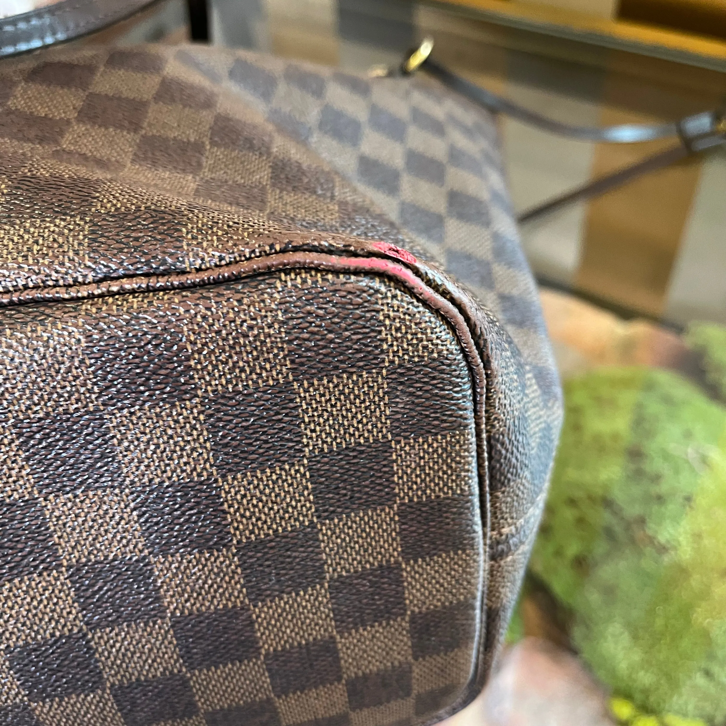 LOUIS VUITTON Neverfull MM Damier Ebene Cherry Tote