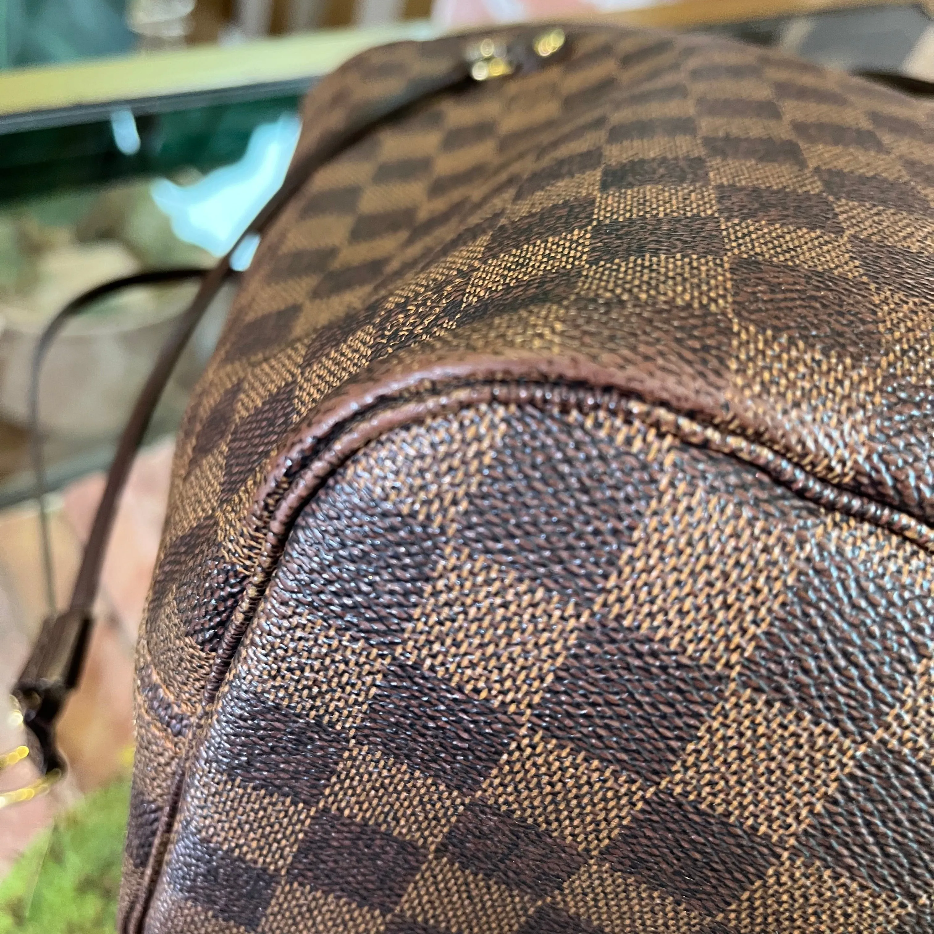 LOUIS VUITTON Neverfull MM Damier Ebene Cherry Tote