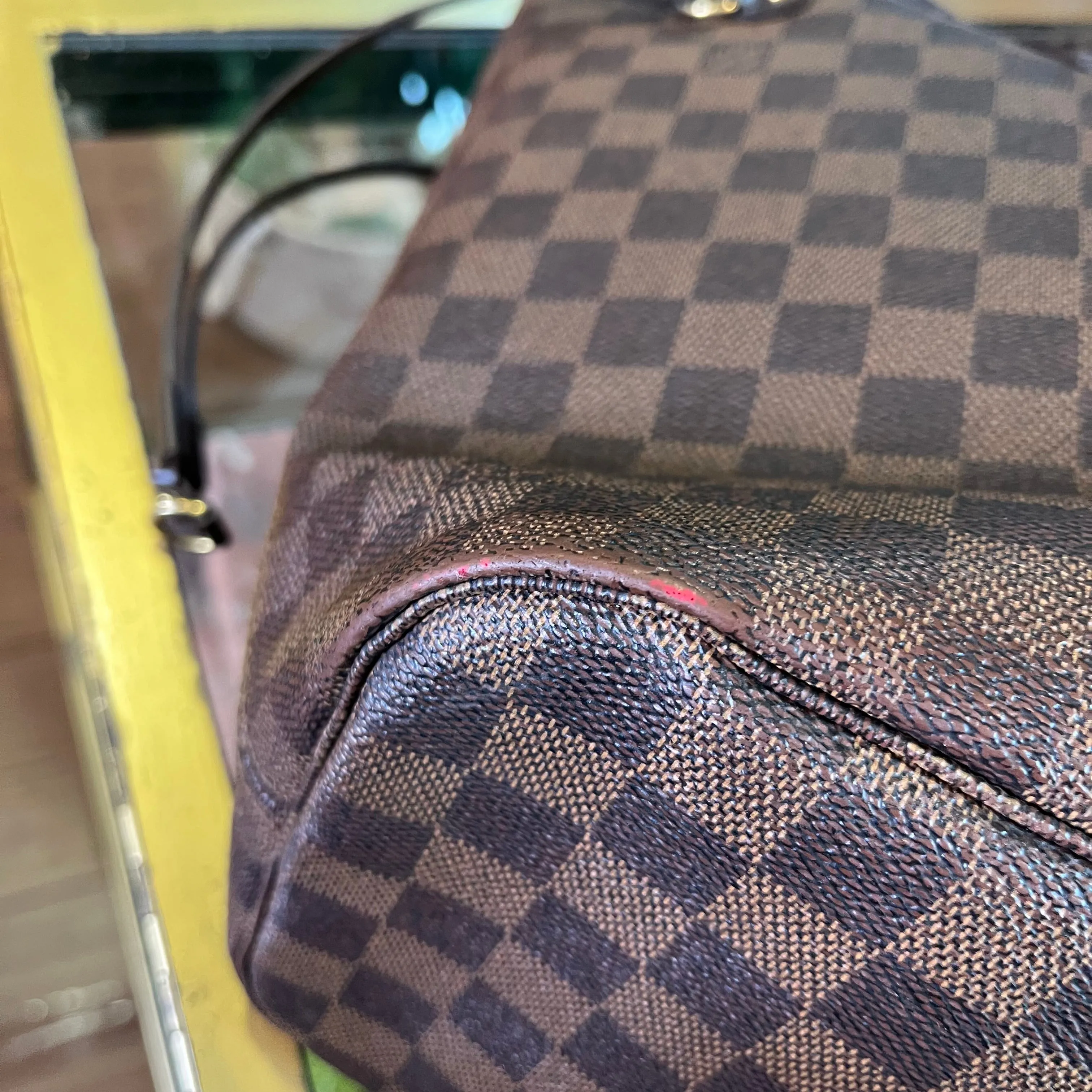 LOUIS VUITTON Neverfull MM Damier Ebene Cherry Tote