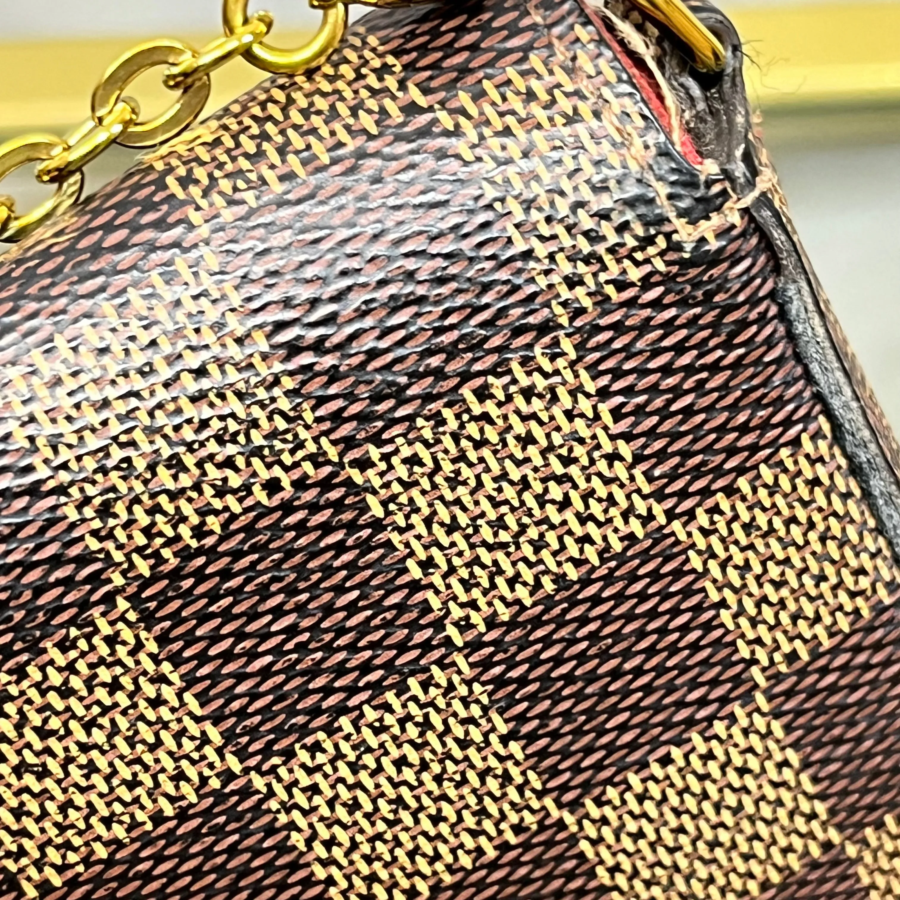 LOUIS VUITTON Pochette Felicie Brown Damier Ebene Canvas Crossbody Bag