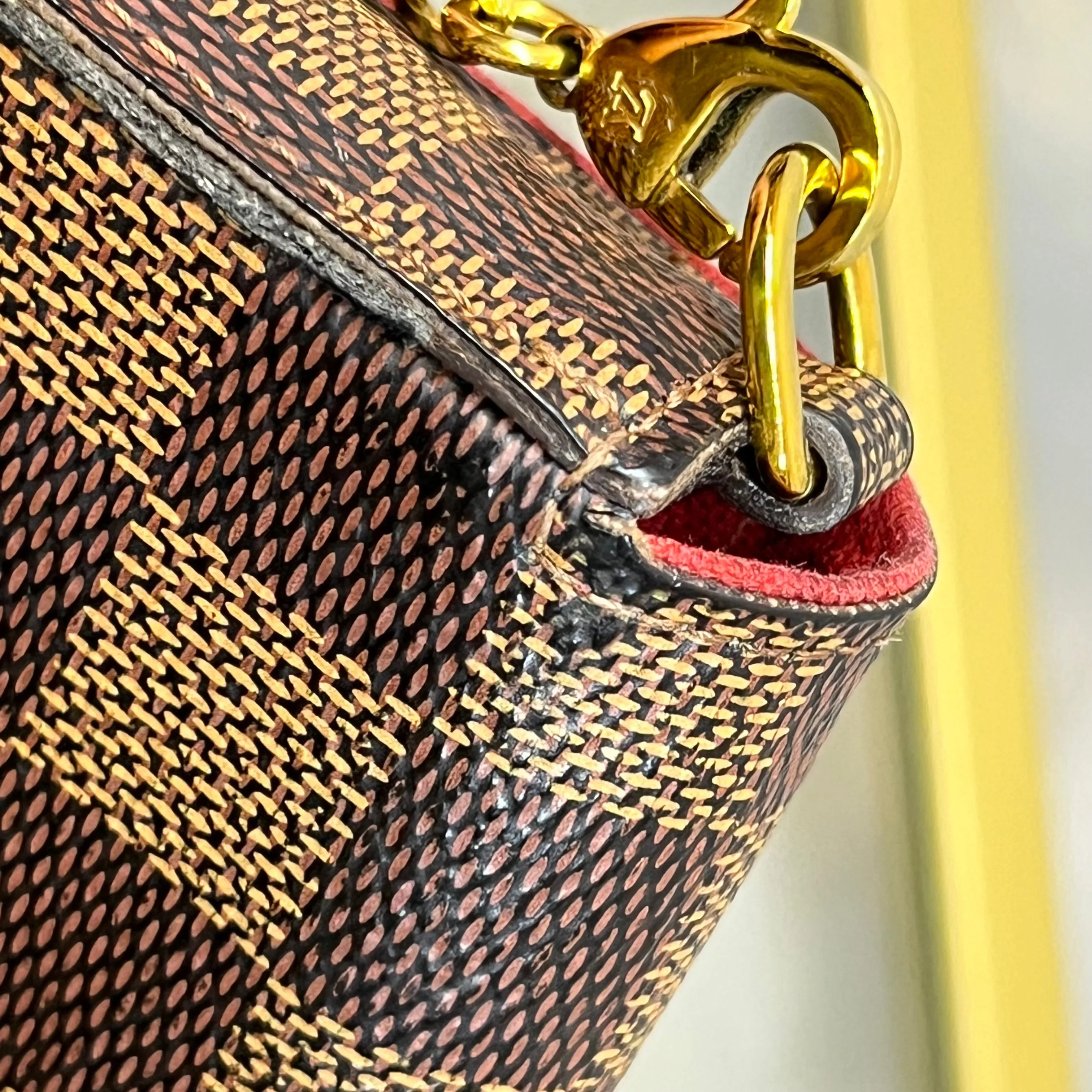 LOUIS VUITTON Pochette Felicie Brown Damier Ebene Canvas Crossbody Bag