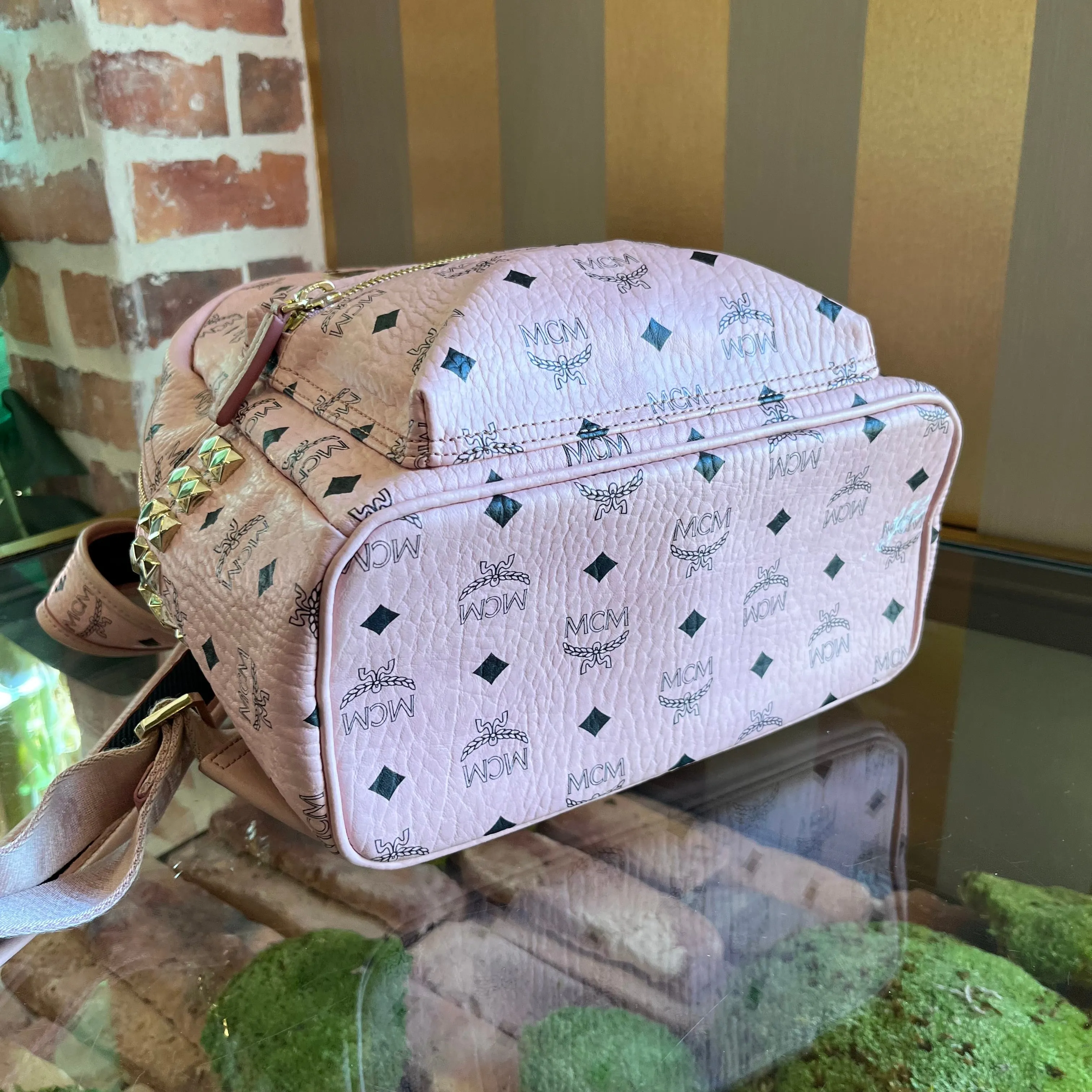 MCM Stark Small Visetos Monogram Canvas Backpack