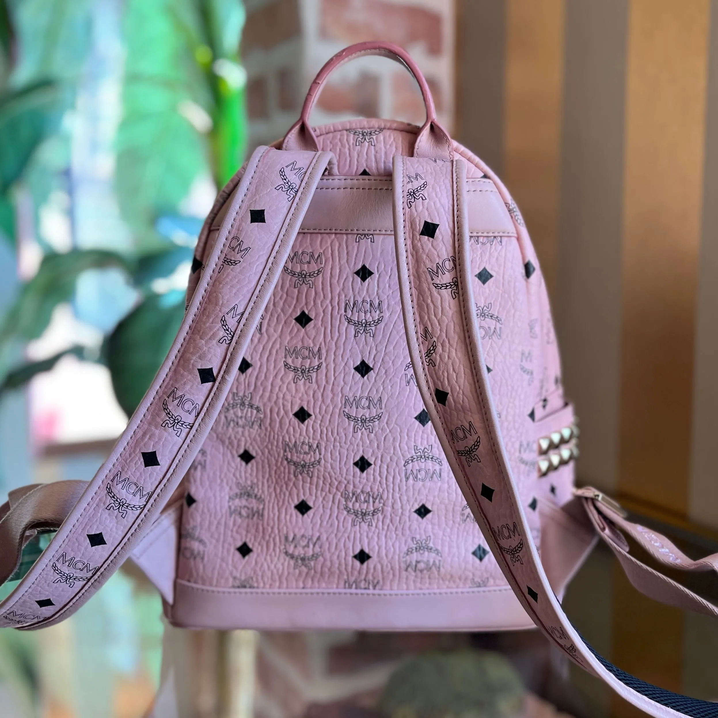MCM Stark Small Visetos Monogram Canvas Backpack
