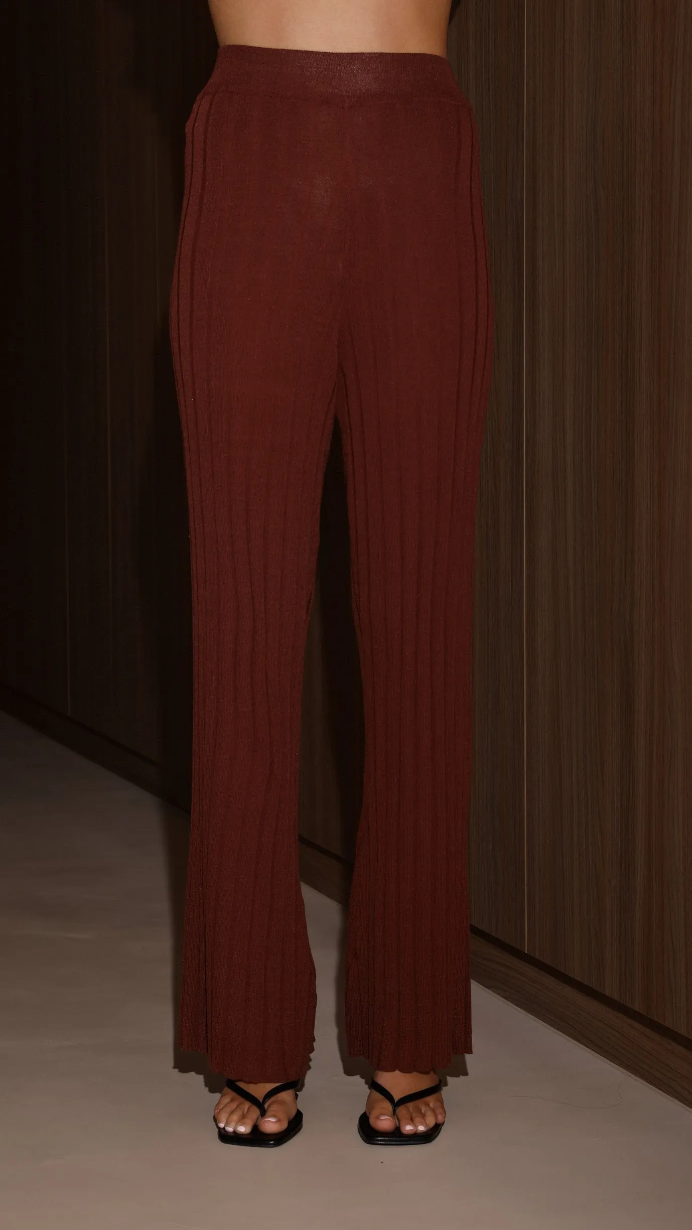Megan Knit Pants - Chocolate