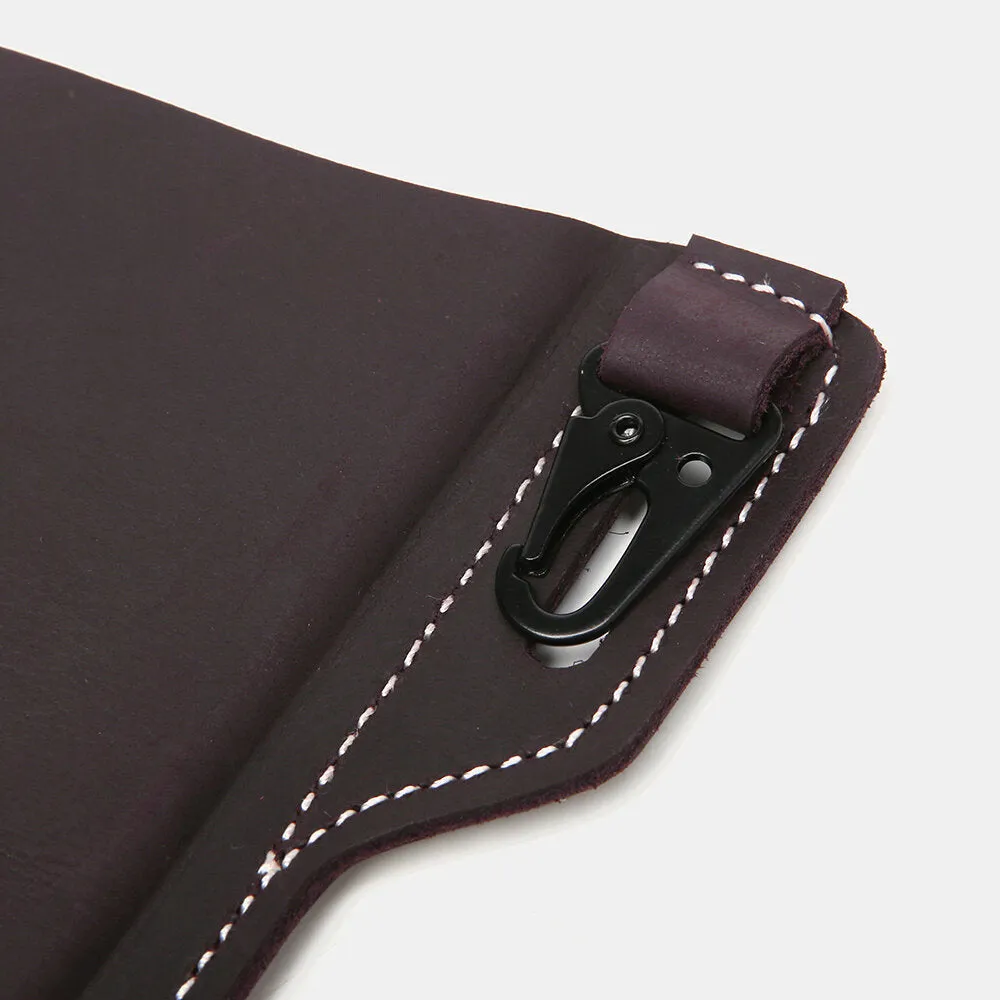 Men Genuine Leather Retro Easy Carry Car KeyChain Phone Bag Belt Bag Waist Bag With Belt Loop