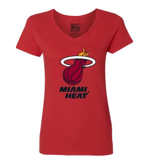 Miami HEAT Women's Red Logo V-Neck