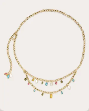 Millie Multicolor Stone Layered Chain Belt