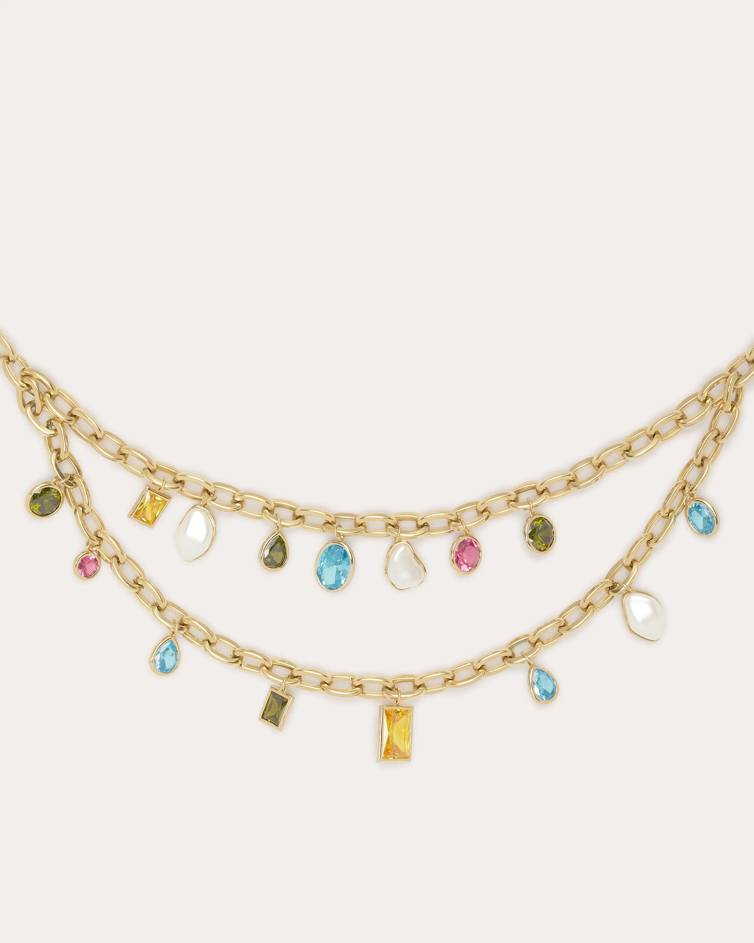 Millie Multicolor Stone Layered Chain Belt