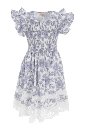 Mini Hattie Dress in Blue Floral