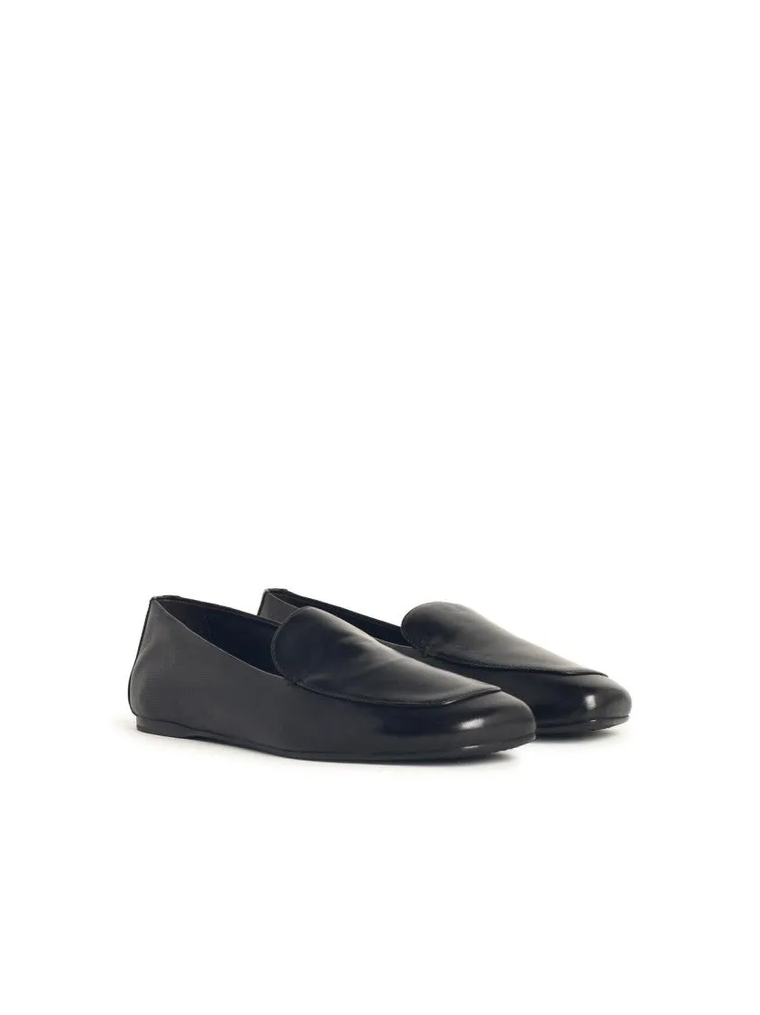 'Monroe' Black Leather Loafers