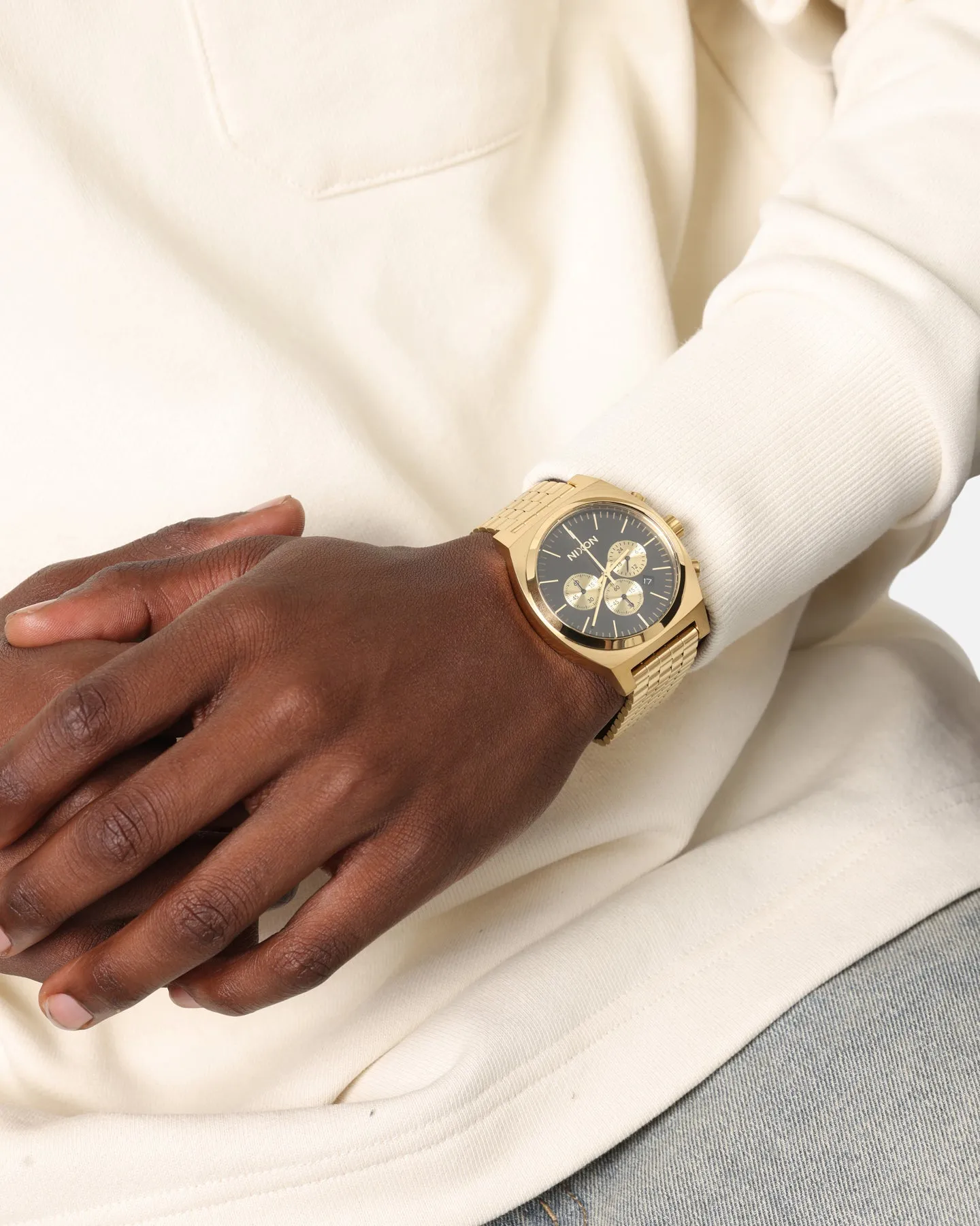 Nixon Time Teller Chrono Watch Black/Gold